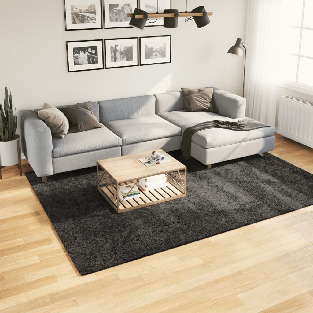 Ryamatta PAMPLONA lång lugg modern antracit 200x280 cm