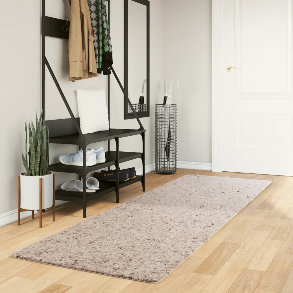 Ryamatta PAMPLONA lång lugg modern beige 80x250 cm