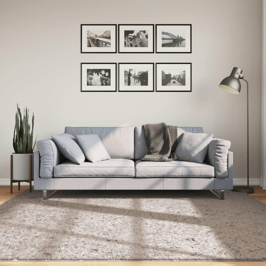 Ryamatta PAMPLONA lång lugg modern beige 200x200 cm