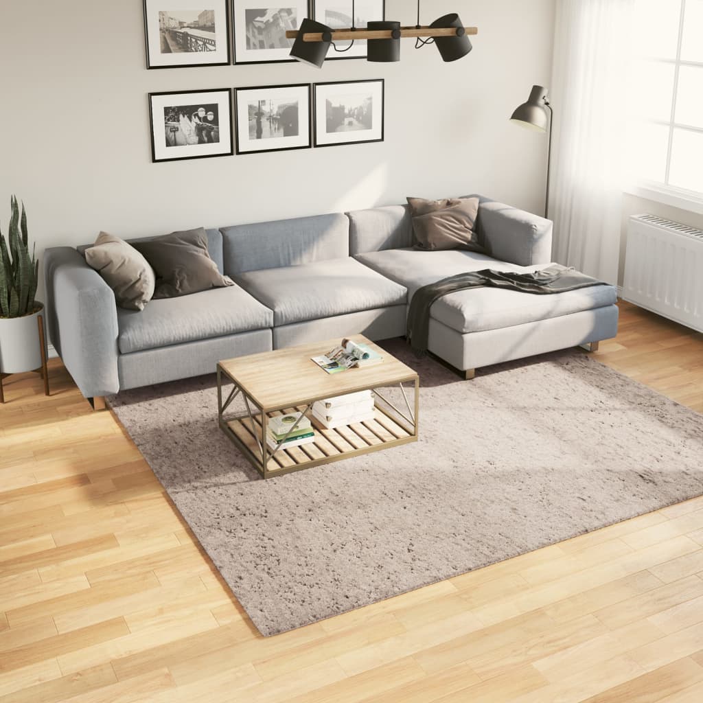 Ryamatta PAMPLONA lång lugg modern beige 240x240 cm