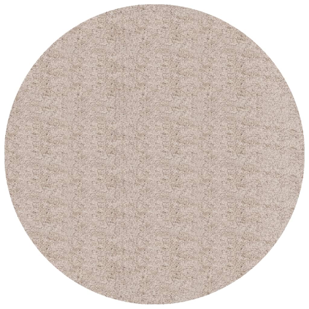 Matta långluggad modern beige Ø 160 cm