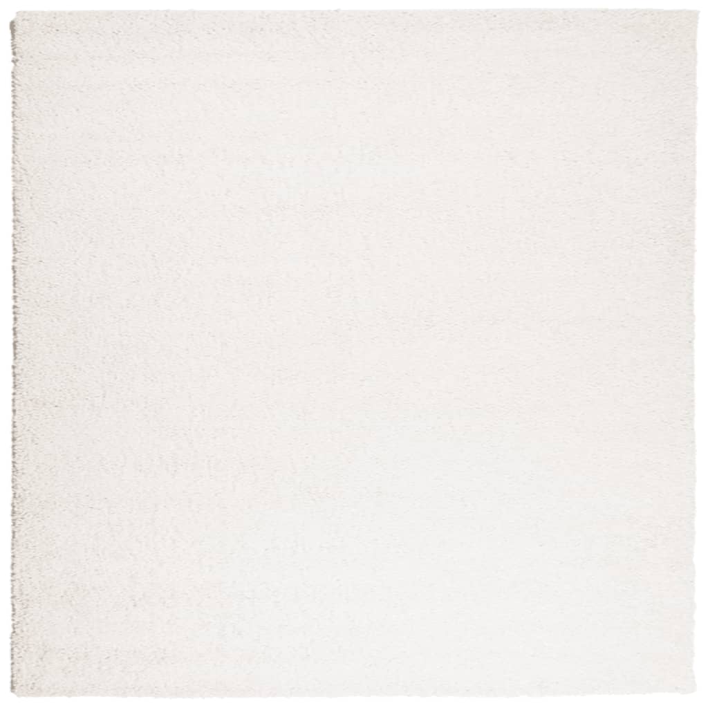 Ryamatta PAMPLONA lång lugg modern gräddvit 120x120 cm