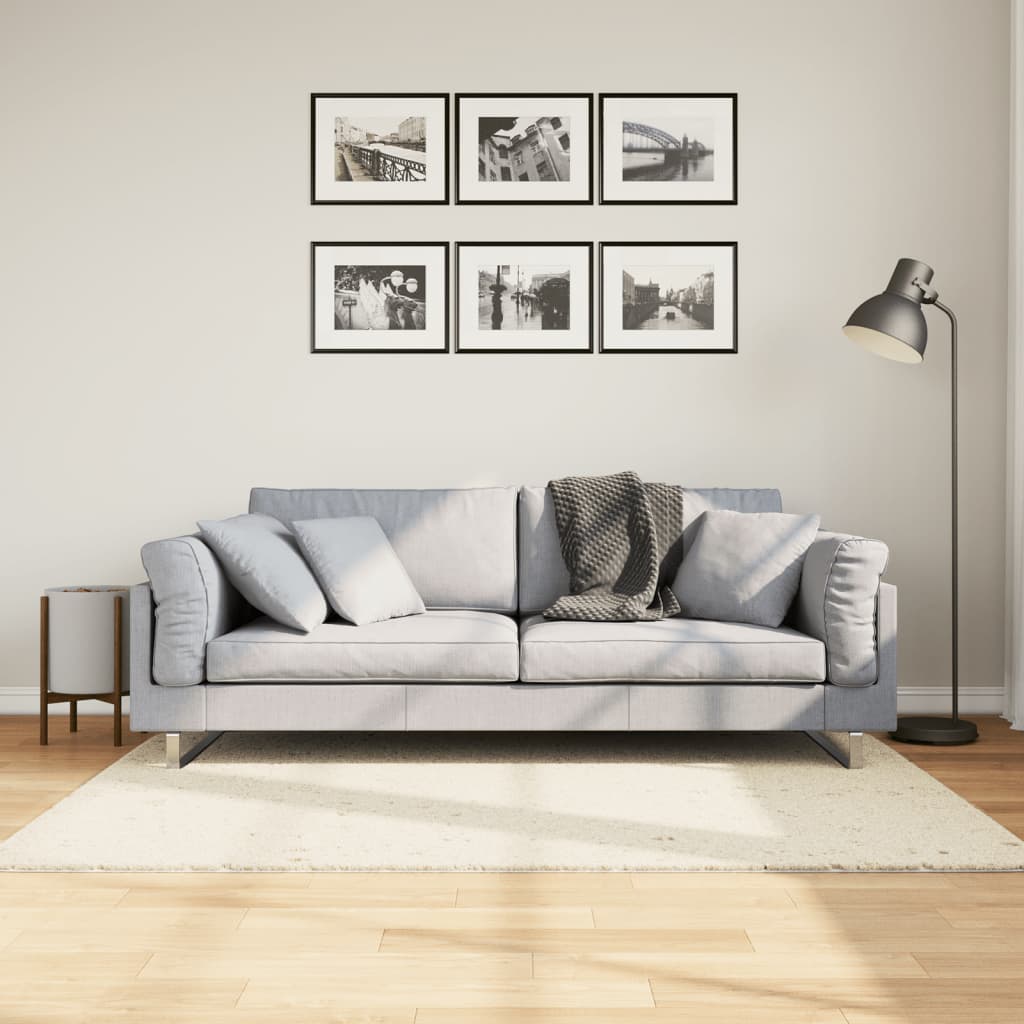 Ryamatta PAMPLONA lång lugg modern gräddvit 120x170 cm