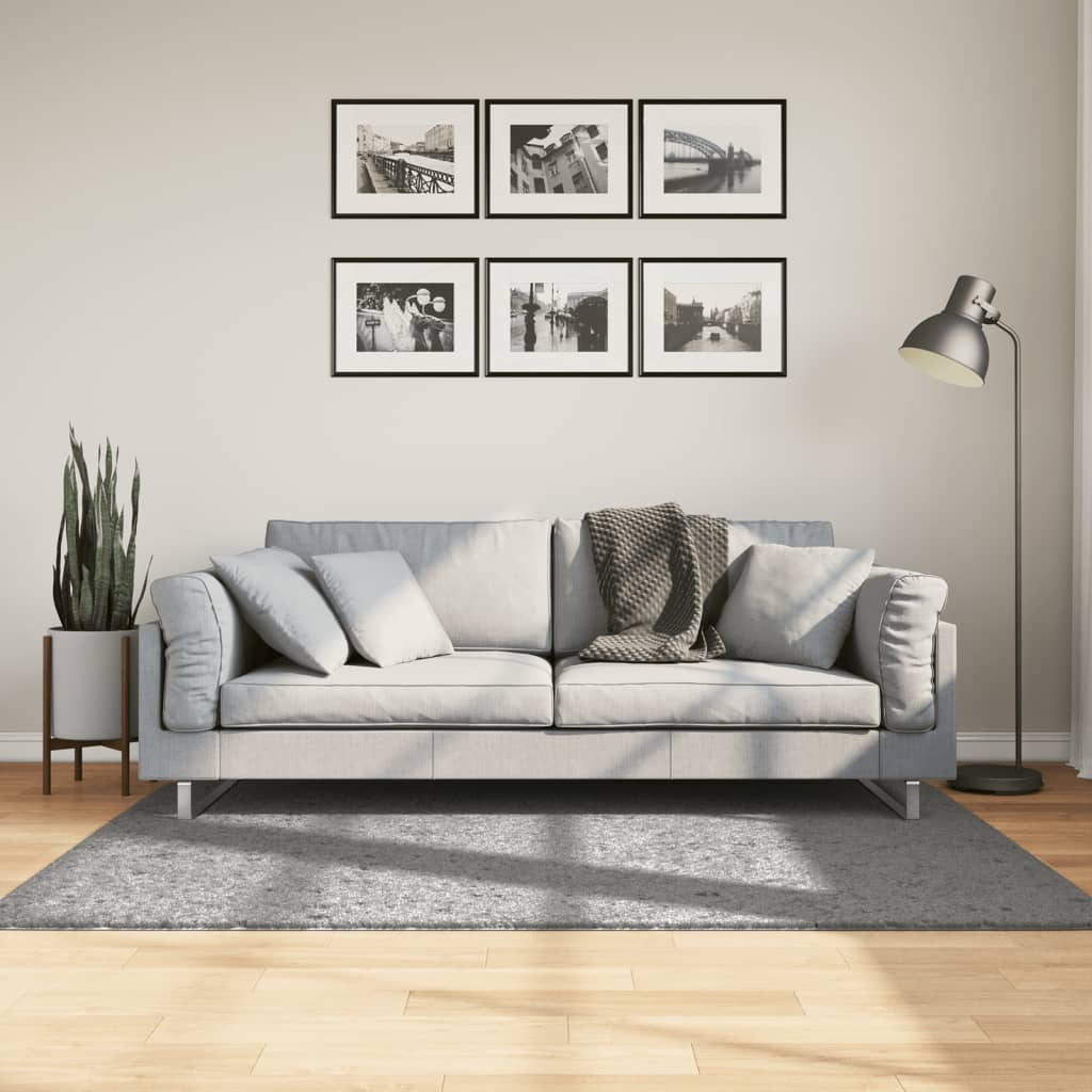 Ryamatta PAMPLONA lång lugg modern grå 120x170 cm