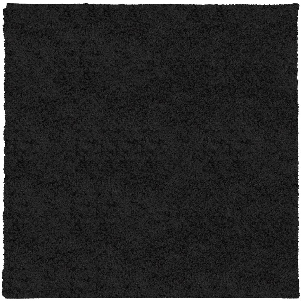 Ryamatta PAMPLONA lång lugg modern svart 120x120 cm