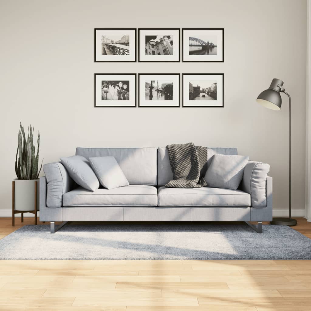 Ryamatta PAMPLONA lång lugg modern blå 100x200 cm