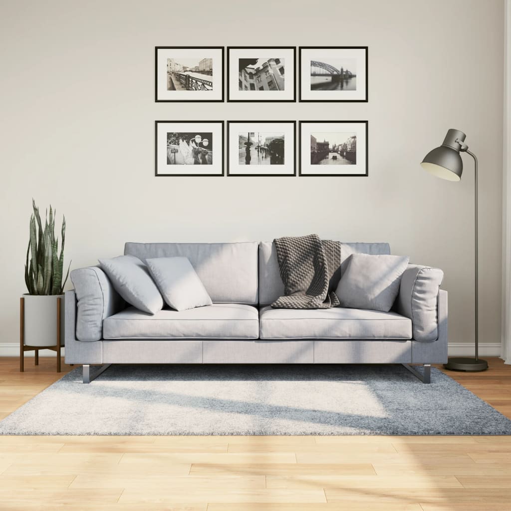 Ryamatta PAMPLONA lång lugg modern blå 120x170 cm