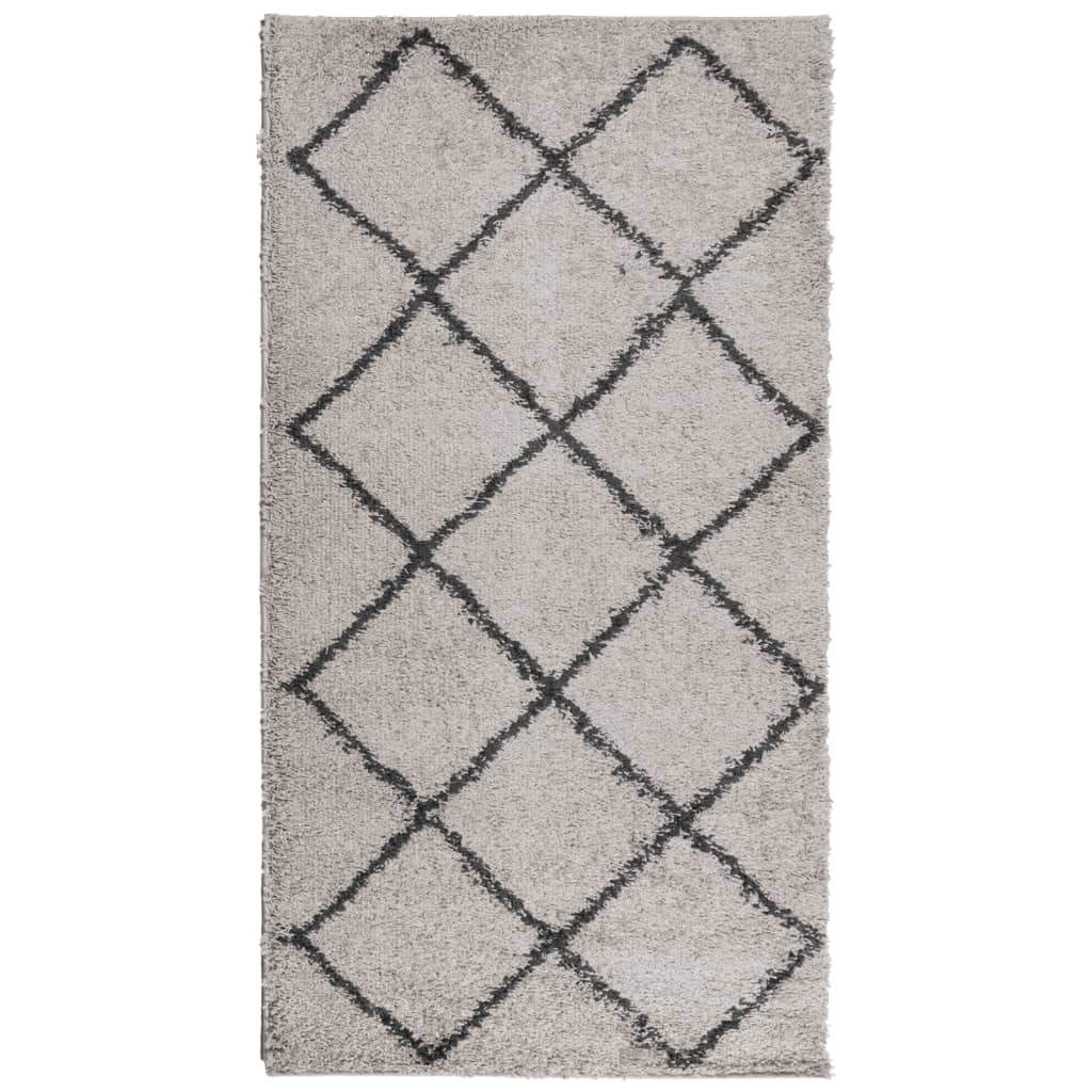 Ryamatta PAMPLONA lång lugg modern beige & antracit 80x150 cm