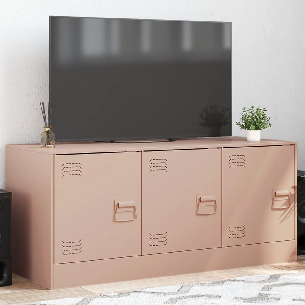 TV-skåp rosa 99x39x44 cm stål