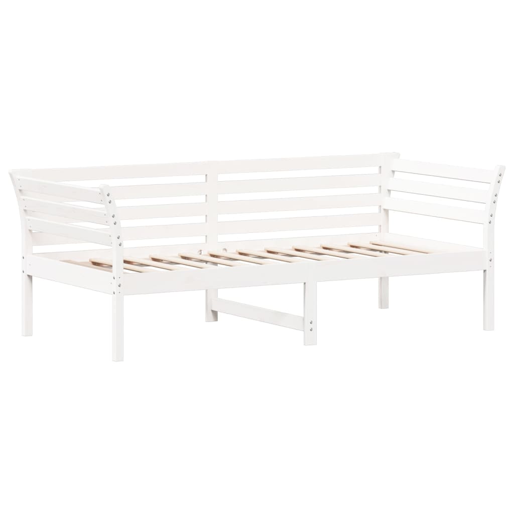 Dagbädd utan madrass vit 90x190 cm massiv furu