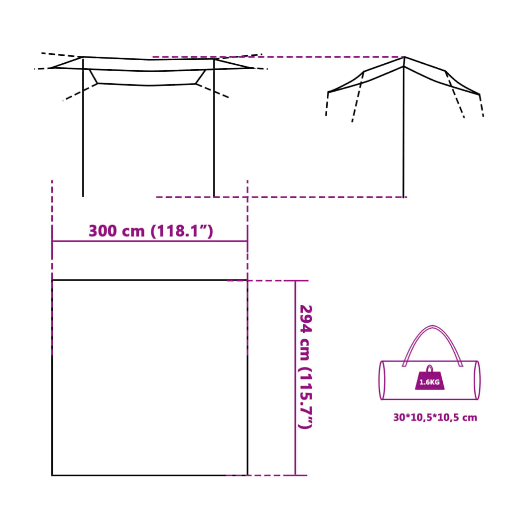 Tarp grön 300x294 cm vattentät - njoyroom