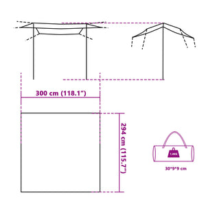 Tarp grå och orange 300x294 cm vattentät - njoyroom