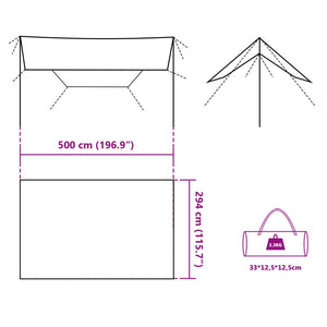 Tarp blå 500x294 cm vattentät - njoyroom