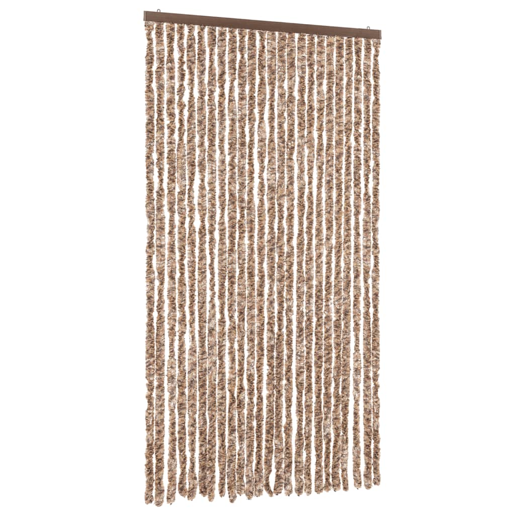 Insektsgardin beige och mörkbrun 100x230 cm chenille