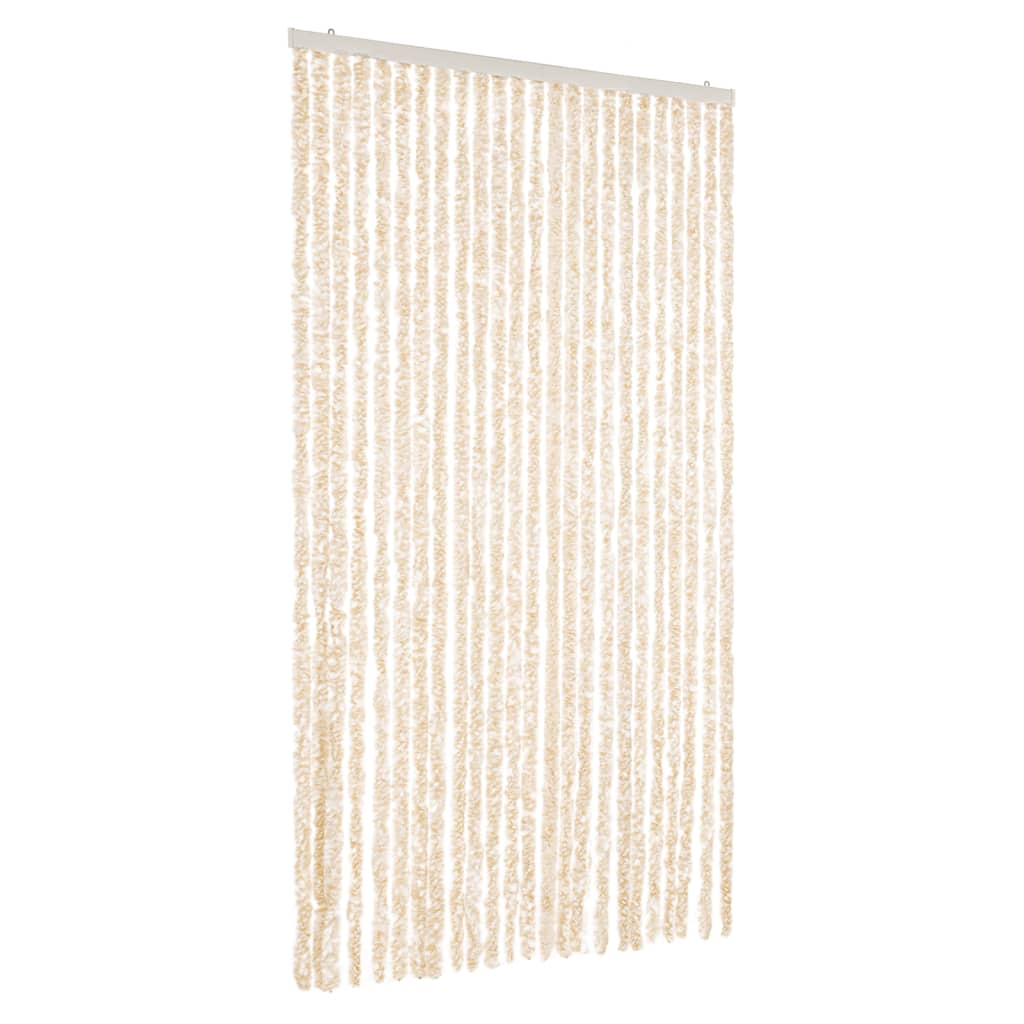 Insektsgardin beige och vit 100x220 cm chenille