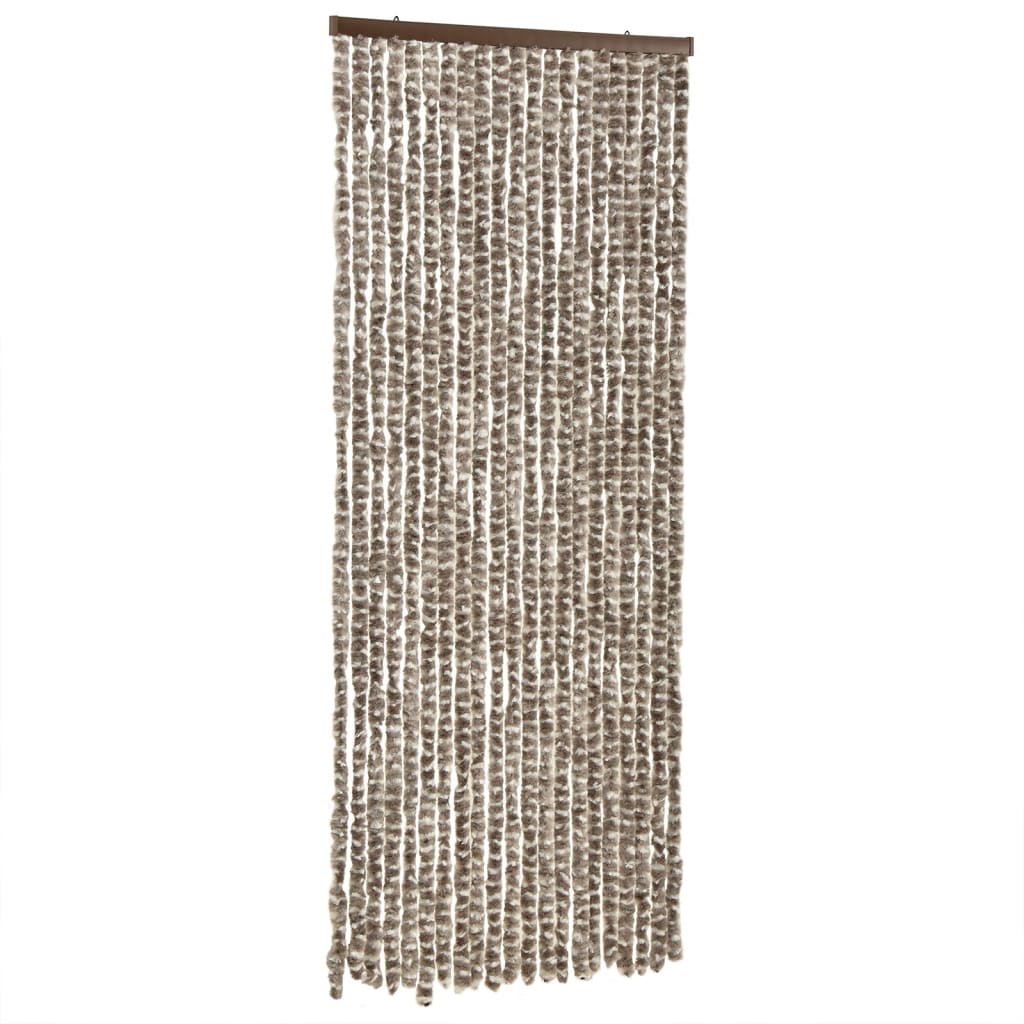 Insektsgardin taupe och vit 56x200 cm chenille