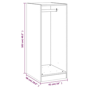 Garderob rökfärgad ek 48x41x102 cm konstruerat trä - njoyroom