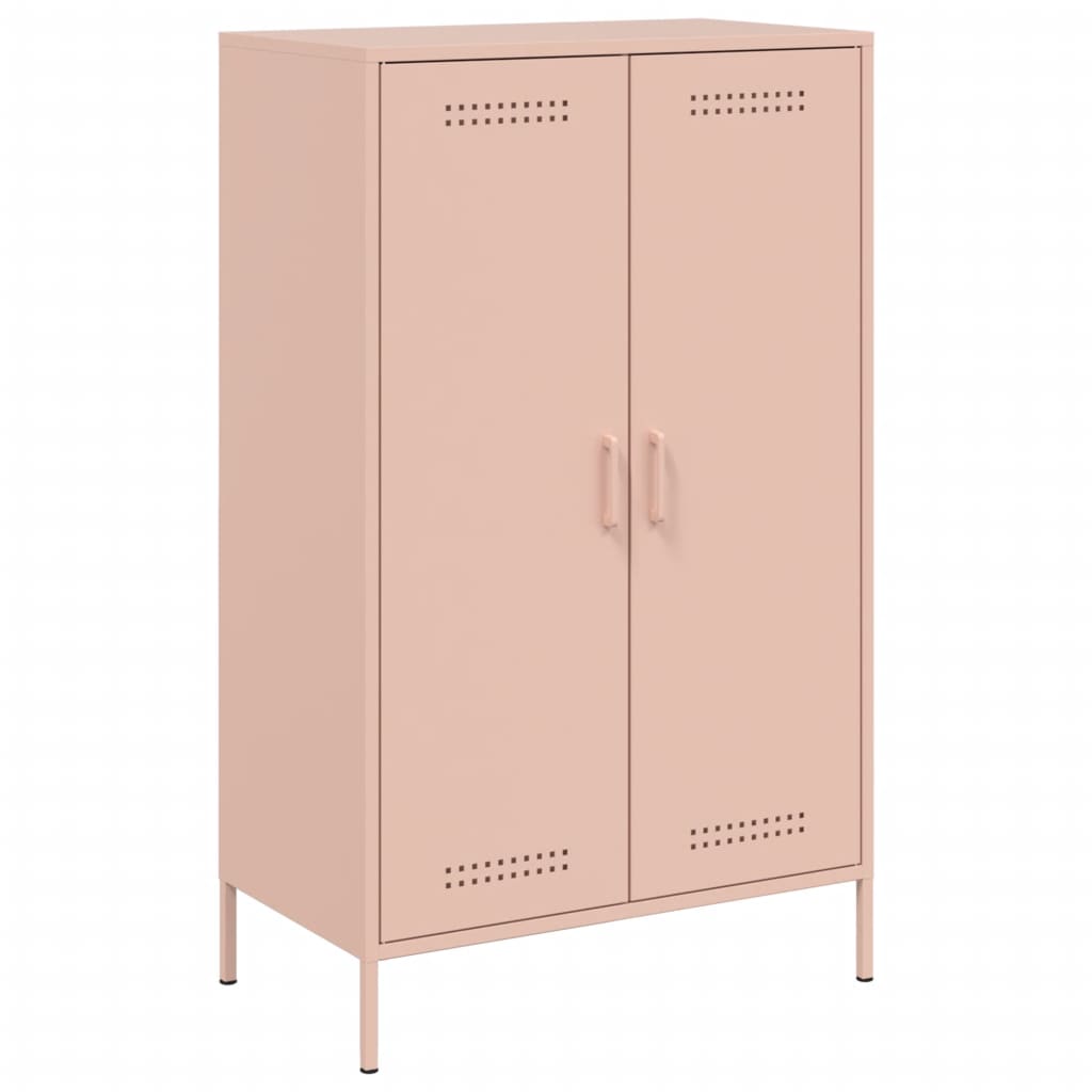 Högskåp rosa 68x39x113 cm stål