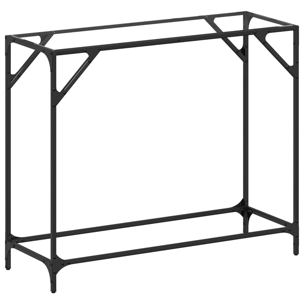 Konsolbord med transparent glasskiva 98x35x81 cm stål