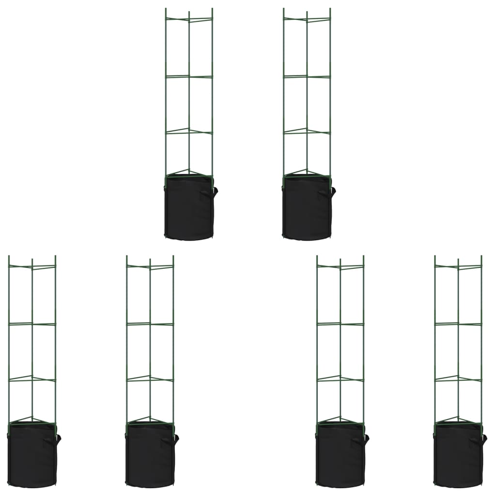 Tomatburar med växtpåsar 6 st 154 cm stål och PP