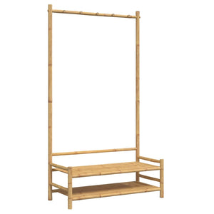 Klädställ med hyllor 103x40x183 cm bambu - njoyroom