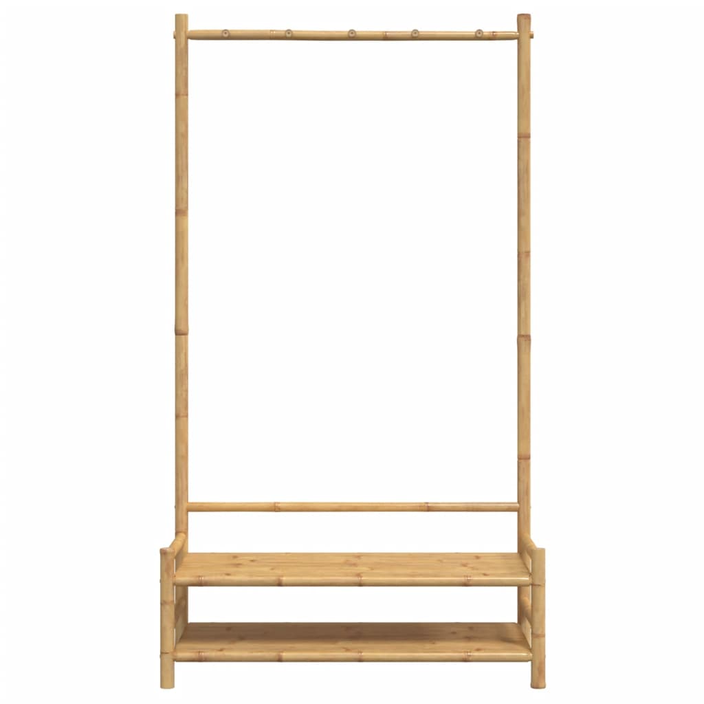 Klädställ med hyllor 103x40x183 cm bambu - njoyroom