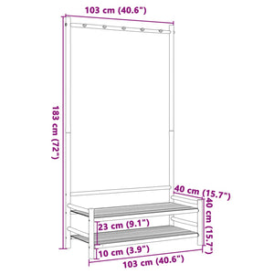 Klädställ med hyllor 103x40x183 cm bambu - njoyroom