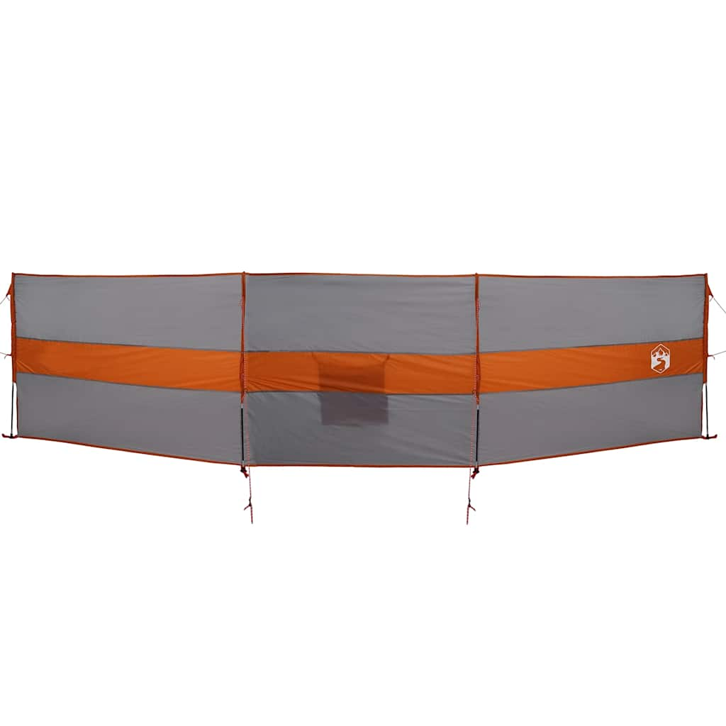 Vindskydd för camping grå och orange 490x123 cm vattentät