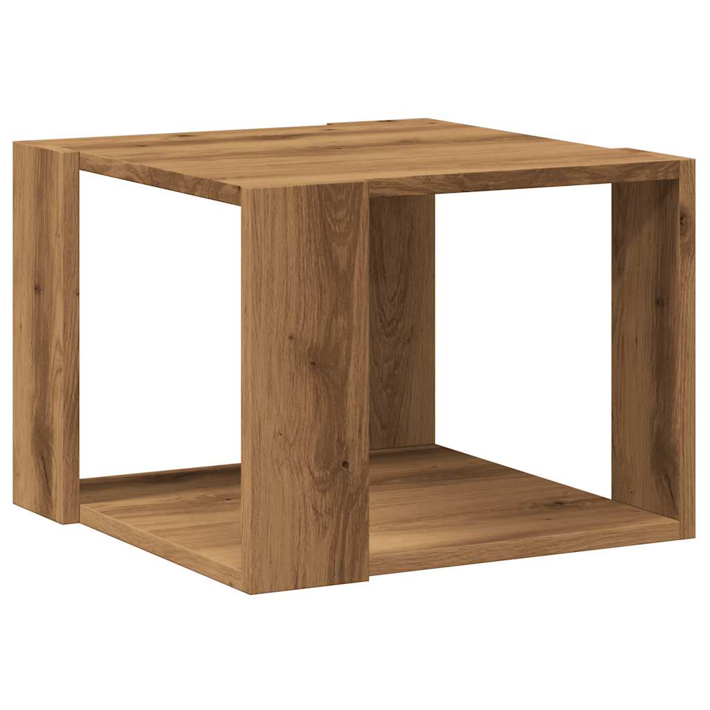 Soffbord artisan ek 40x40x30 cm konstruerat trä