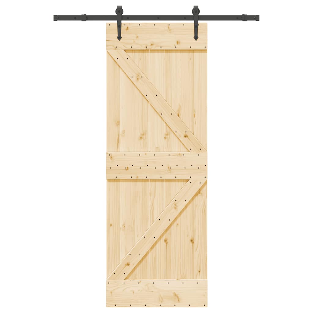 Skjutdörr med beslag 70x210 cm massiv furu