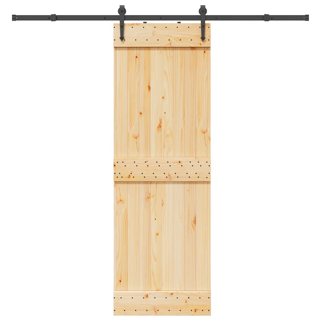 Skjutdörr med beslag 70x210 cm massiv furu