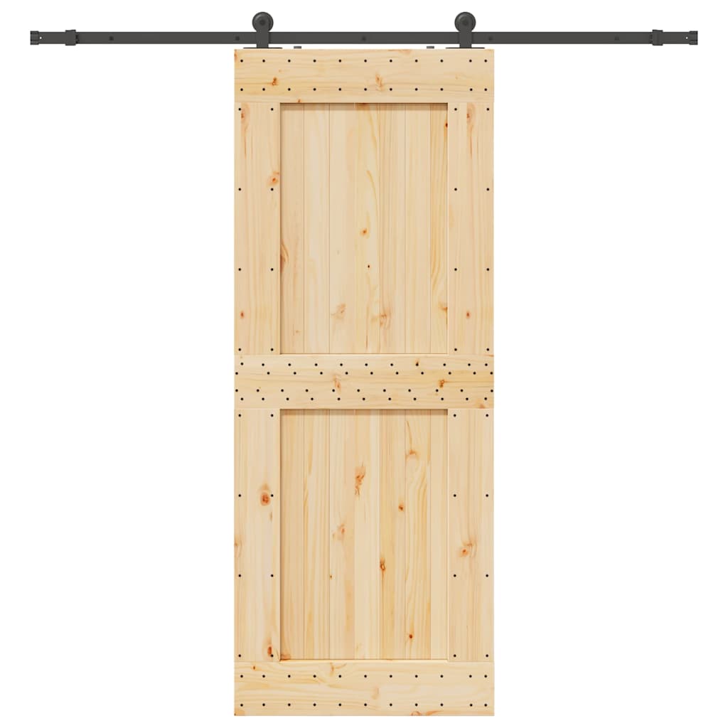 Skjutdörr med beslag 90x210 cm massiv furu