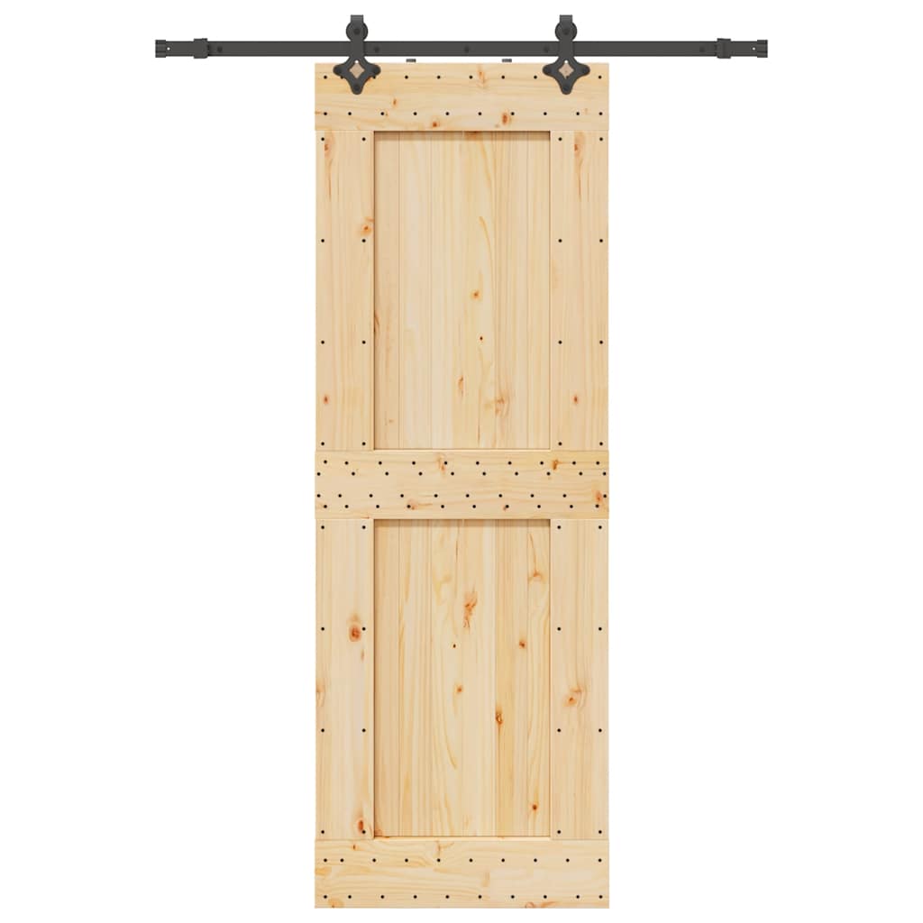 Skjutdörr med beslag 80x210 cm massiv furu