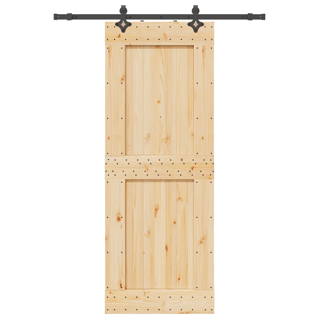 Skjutdörr med beslag 85x210 cm massiv furu