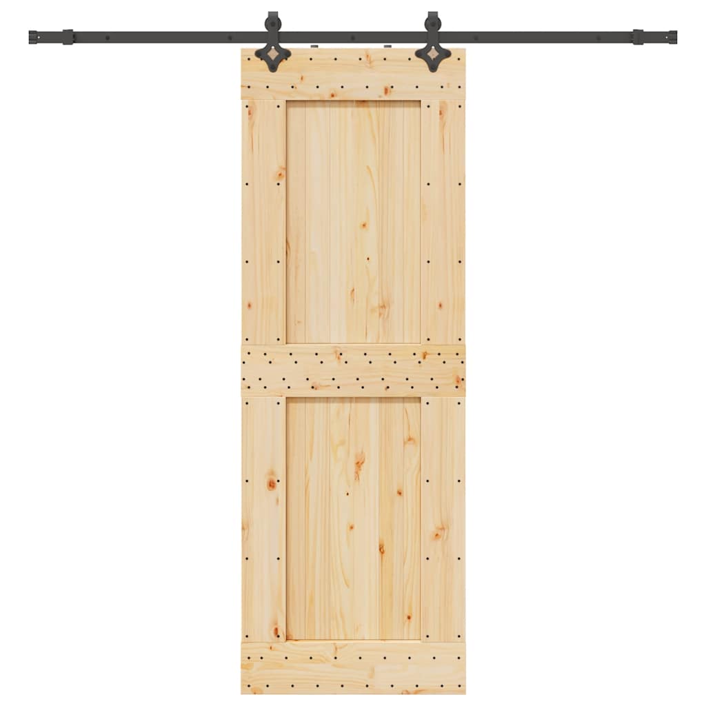 Skjutdörr med beslag 80x210 cm massiv furu