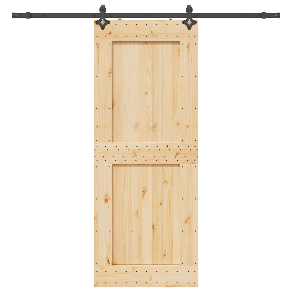 Skjutdörr med beslag 90x210 cm massiv furu