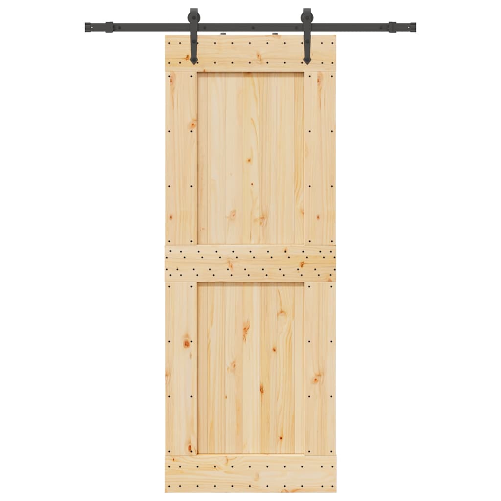 Skjutdörr med beslag 85x210 cm massiv furu