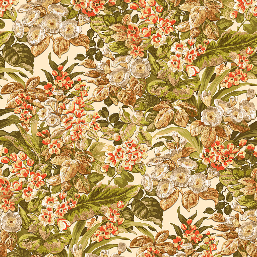 DUTCH WALLCOVERINGS Tapet blommig grön